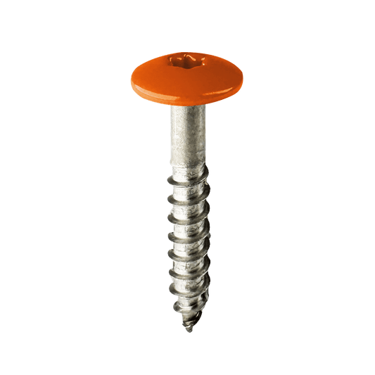 A 4.8 x 32mm Pure Orange Wood Screw (RAL 2004)