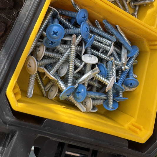 Blue & White Self-Drilling Screws