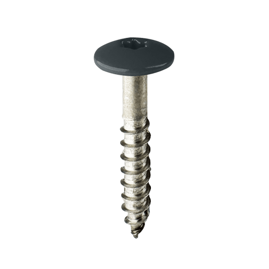 A 4.8 x 32mm Anthracite Grey Wood Screw (RAL 7016)