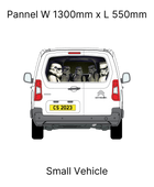 A digital image showing a Citroen van rear panel with a small Stormtrooper decal applied to it.